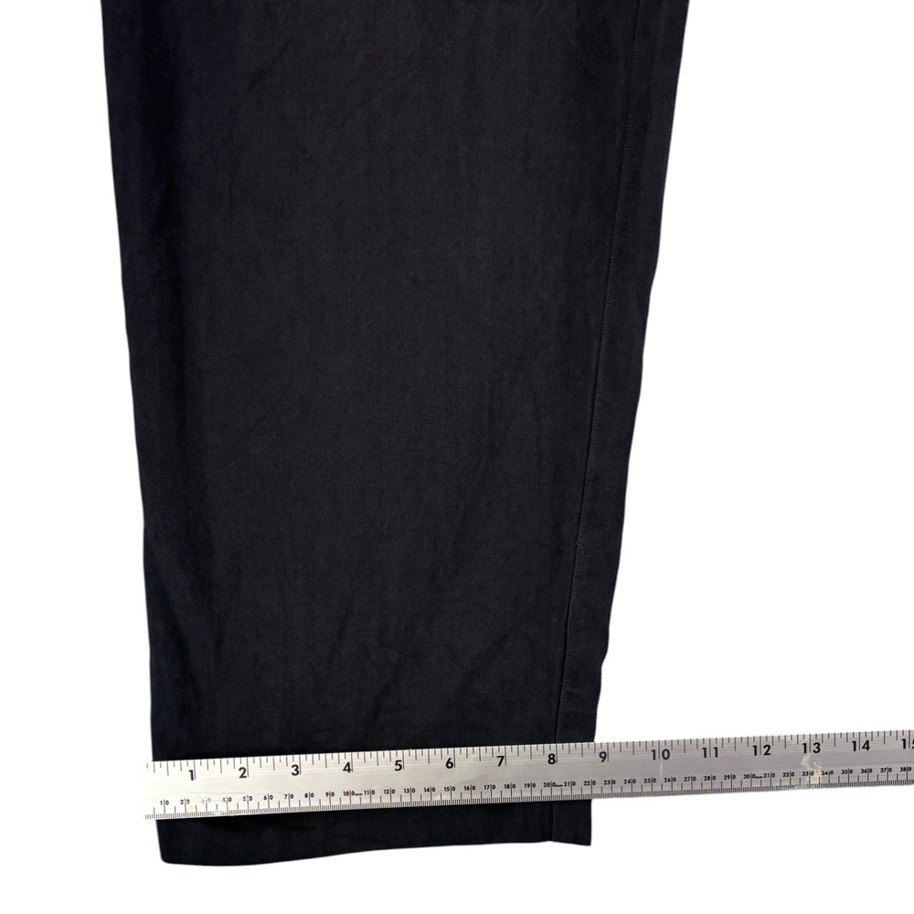 Tommy Bahama Silk Trousers Mens 33 Black Excellent Pleated Cropped Relaxed Pants - Picture 12 of 12